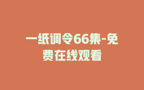 一纸调令66集-免费在线观看