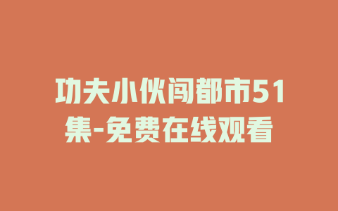 功夫小伙闯都市51集-免费在线观看
