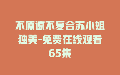 不原谅不复合苏小姐独美-免费在线观看65集