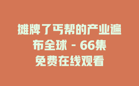 摊牌了丐帮的产业遍布全球 - 66集免费在线观看