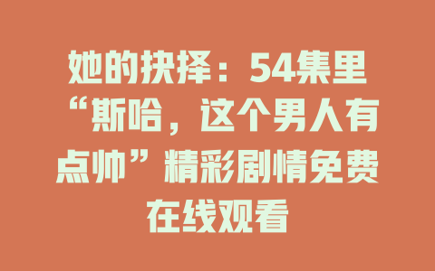 她的抉择：54集里“斯哈，这个男人有点帅”精彩剧情免费在线观看