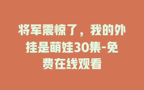 将军震惊了，我的外挂是萌娃30集-免费在线观看