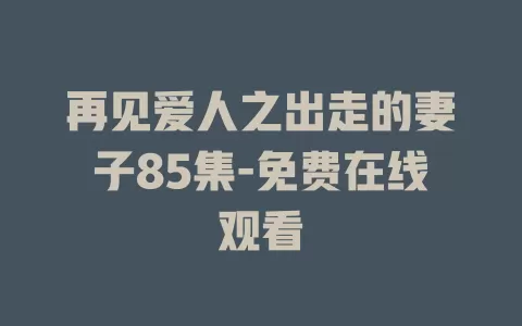 再见爱人之出走的妻子85集-免费在线观看