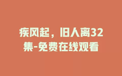 疾风起，旧人离32集-免费在线观看