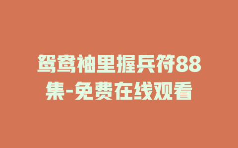 鸳鸯袖里握兵符88集-免费在线观看