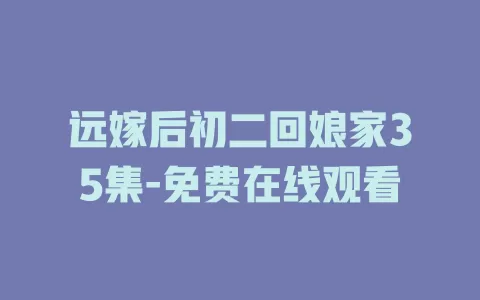远嫁后初二回娘家35集-免费在线观看