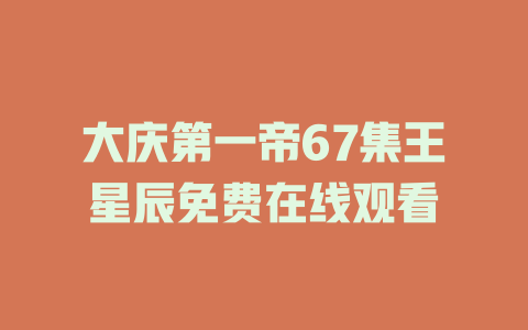 大庆第一帝67集王星辰免费在线观看