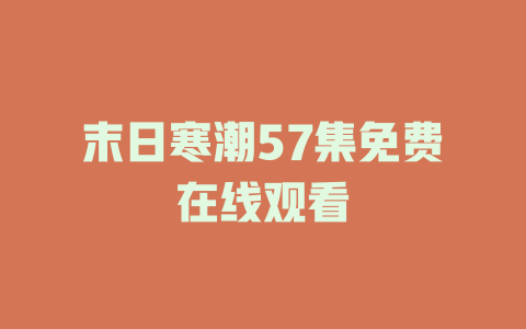 末日寒潮57集免费在线观看