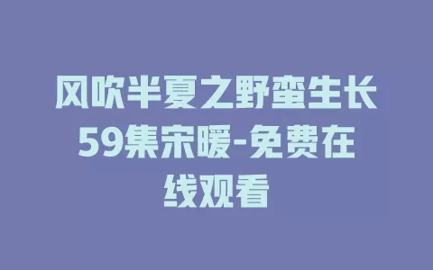 风吹半夏之野蛮生长59集宋暖-免费在线观看