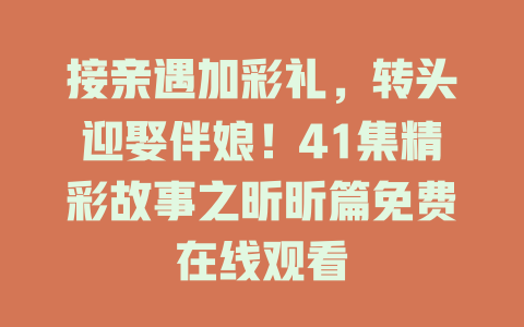 接亲遇加彩礼，转头迎娶伴娘！41集精彩故事之昕昕篇免费在线观看