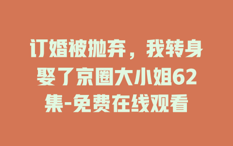 订婚被抛弃，我转身娶了京圈大小姐62集-免费在线观看