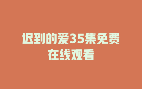 迟到的爱35集免费在线观看
