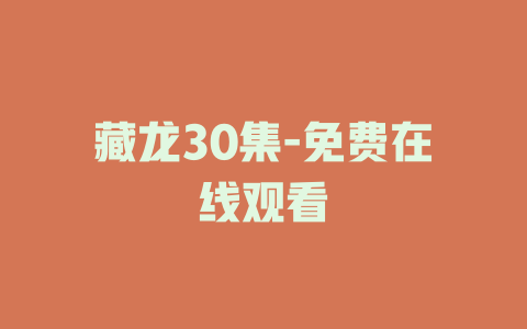 藏龙30集-免费在线观看