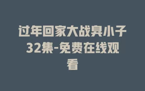 过年回家大战臭小子32集-免费在线观看