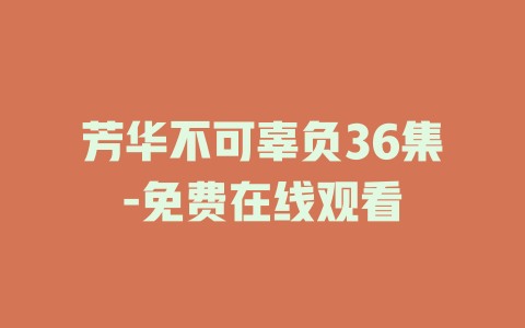 芳华不可辜负36集-免费在线观看