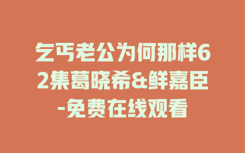 乞丐老公为何那样62集葛晓希&鲜嘉臣-免费在线观看