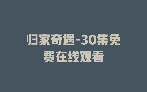 归家奇遇-30集免费在线观看