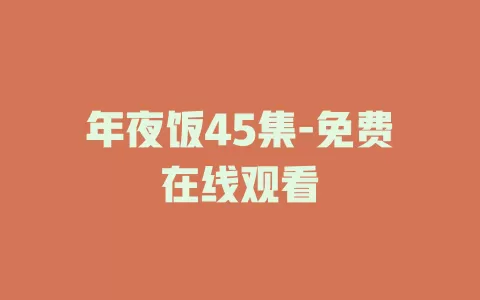 年夜饭45集-免费在线观看