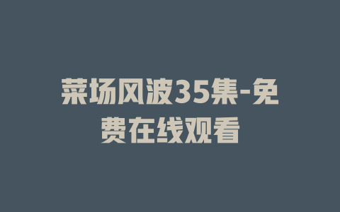 菜场风波35集-免费在线观看