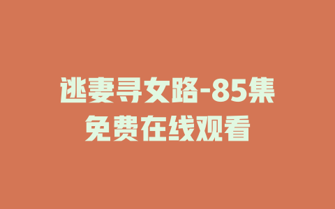 逃妻寻女路-85集免费在线观看