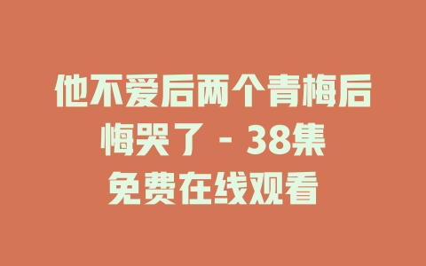 他不爱后两个青梅后悔哭了 - 38集免费在线观看