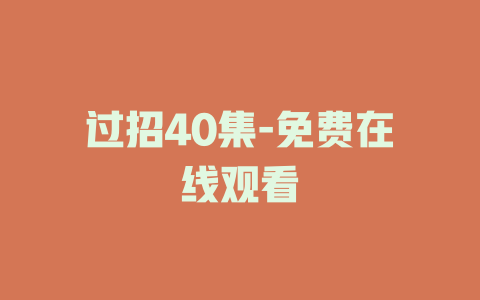 过招40集-免费在线观看