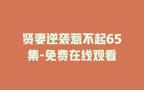 贤妻逆袭惹不起65集-免费在线观看