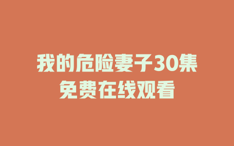 我的危险妻子30集免费在线观看