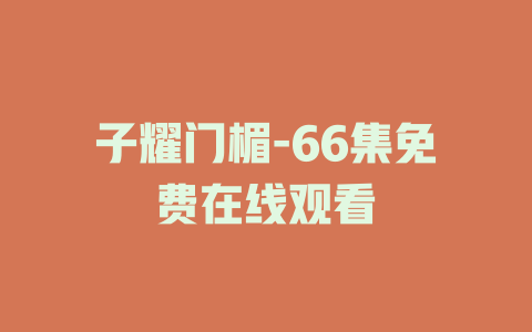 子耀门楣-66集免费在线观看