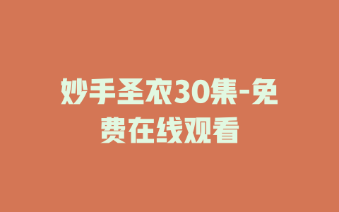妙手圣衣30集-免费在线观看