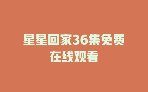 星星回家36集免费在线观看