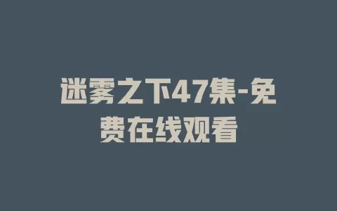 迷雾之下47集-免费在线观看