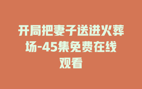 开局把妻子送进火葬场-45集免费在线观看