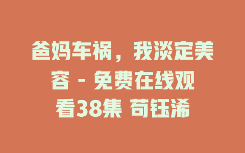 爸妈车祸，我淡定美容 - 免费在线观看38集 苟钰浠