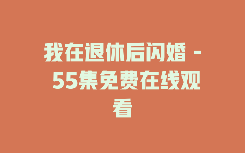 我在退休后闪婚 - 55集免费在线观看