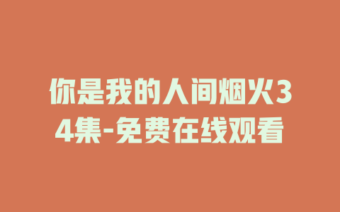 你是我的人间烟火34集-免费在线观看