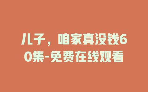儿子，咱家真没钱60集-免费在线观看