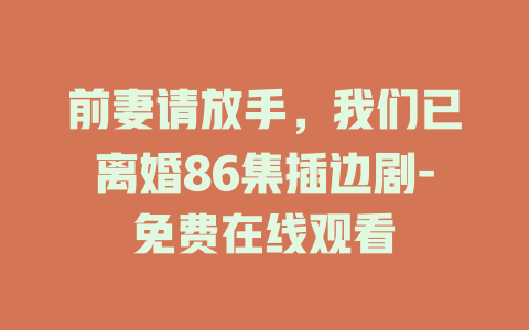 前妻请放手，我们已离婚86集插边剧-免费在线观看