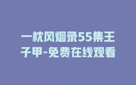 一枕风烟录55集王子甲-免费在线观看