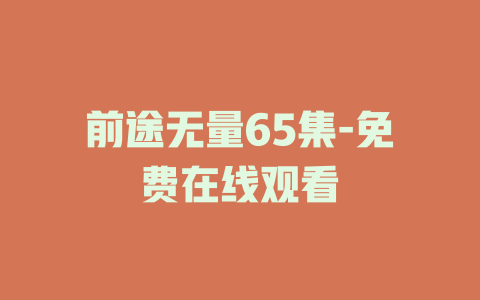 前途无量65集-免费在线观看