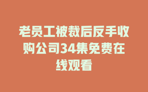 老员工被裁后反手收购公司34集免费在线观看
