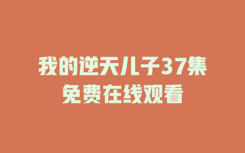 我的逆天儿子37集免费在线观看