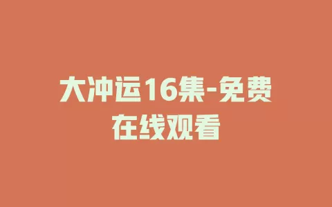 大冲运16集-免费在线观看