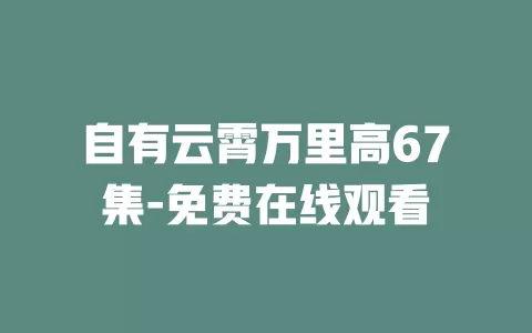 自有云霄万里高67集-免费在线观看