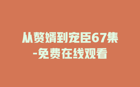 从赘婿到宠臣67集-免费在线观看