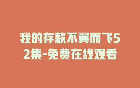 我的存款不翼而飞52集-免费在线观看