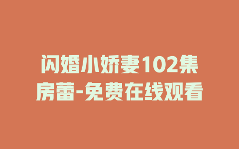 闪婚小娇妻102集房蕾-免费在线观看
