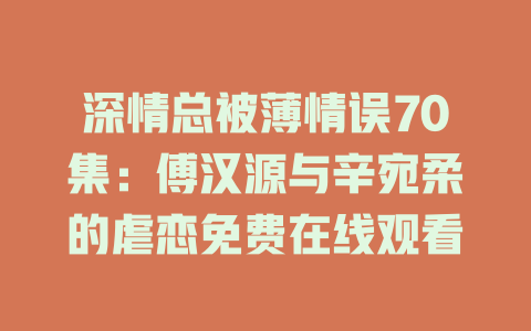 深情总被薄情误70集：傅汉源与辛宛柔的虐恋免费在线观看
