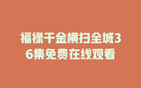 福禄千金横扫全城36集免费在线观看