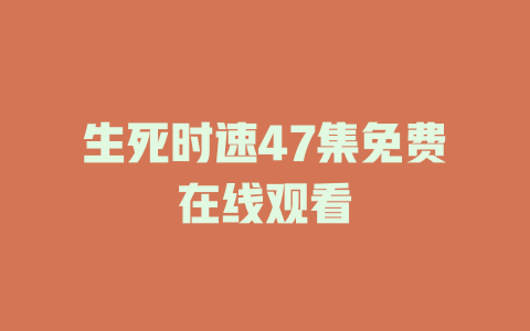 生死时速47集免费在线观看